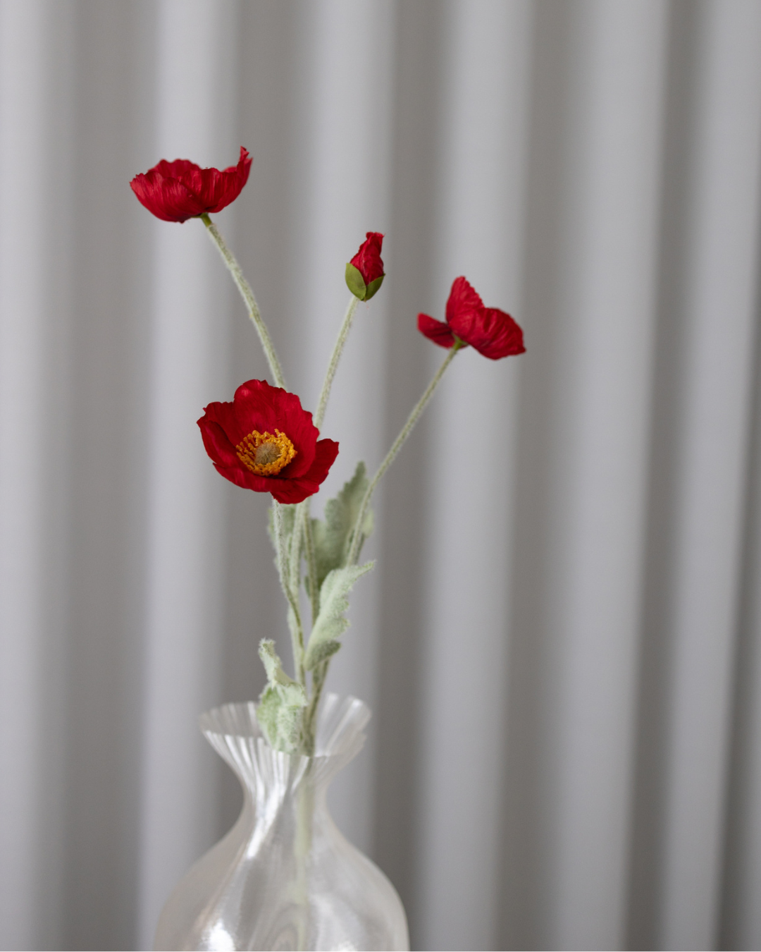 Artificial Dark Red Poppy, Mørkerød