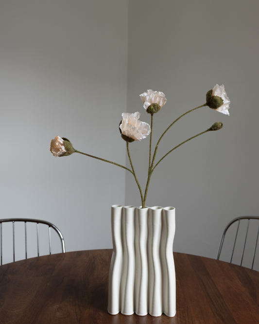 Artificial Lifelike Poppy, Natur hvid
