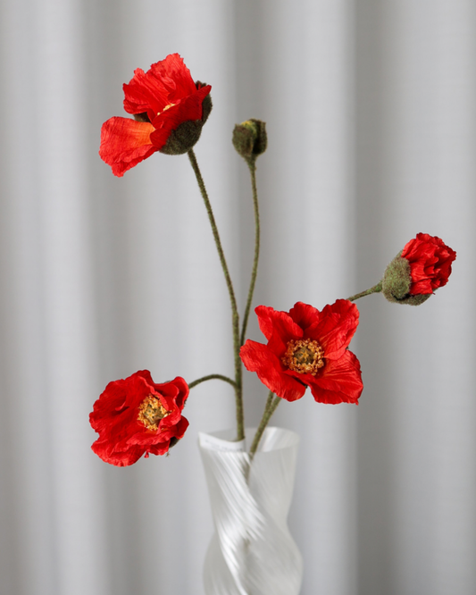 Artificial Lifelike Poppy, Nature Rød