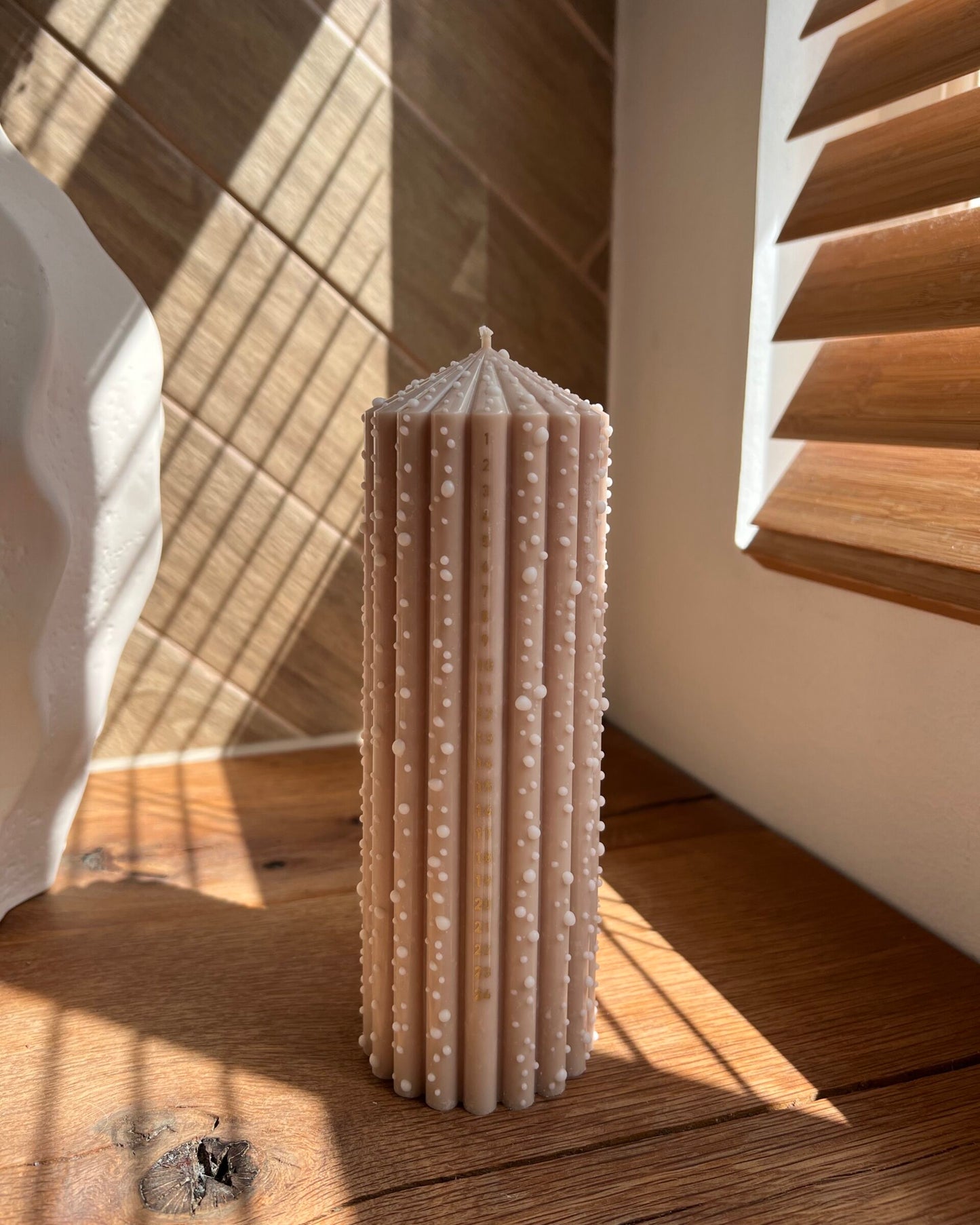 Kalenderlys, Nude brown, Let it snow